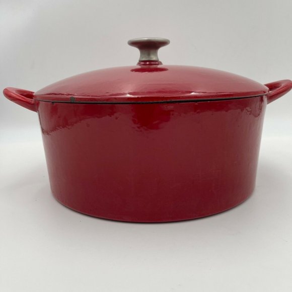 Round Dutch Oven MARIO BATALI by DANKS Cast Iron Enameled Red - Picture 4 of 9